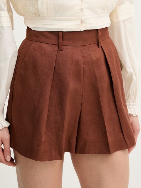 Silvian Heach szorty eleganckie damskie lniane POSANE - zdjęcie produktu nr 2