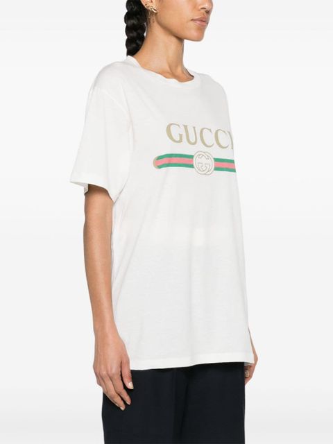 Gucci logo-print cotton T-shirt - White