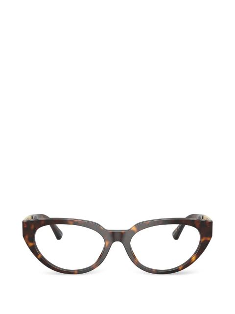 Versace Eyewear geometric-frame greek-key glasses - Brown - zdjęcie produktu nr 1