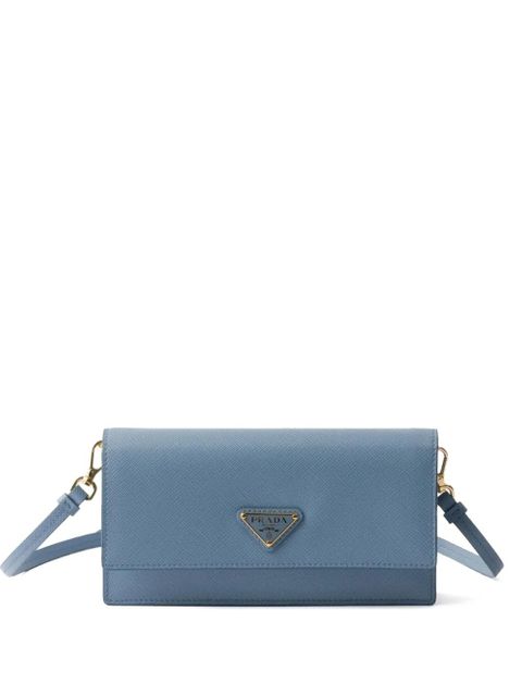 Prada enamel triangle logo mini-bag - Blue - zdjęcie produktu nr 1