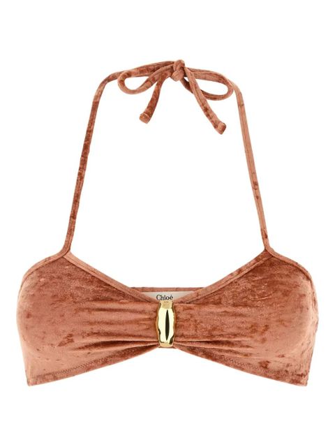 Chloé velvet tie bikini top - Orange - zdjęcie produktu nr 1