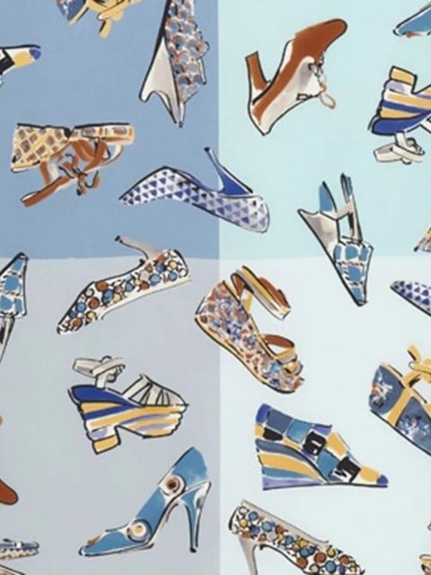 Ferragamo Genio print square scarf - Blue - zdjęcie produktu nr 2