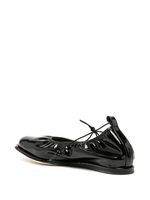 Simone Rocha heart-toe patent leather ballerina shoes - Black