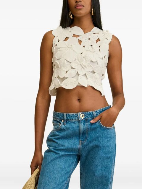 Cult Gaia Harrington flower-lace sleeveless top - White - zdjęcie produktu nr 1