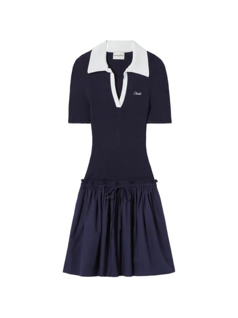 Claudie Pierlot A-line V-neck mini dress - Blue - zdjęcie produktu nr 1