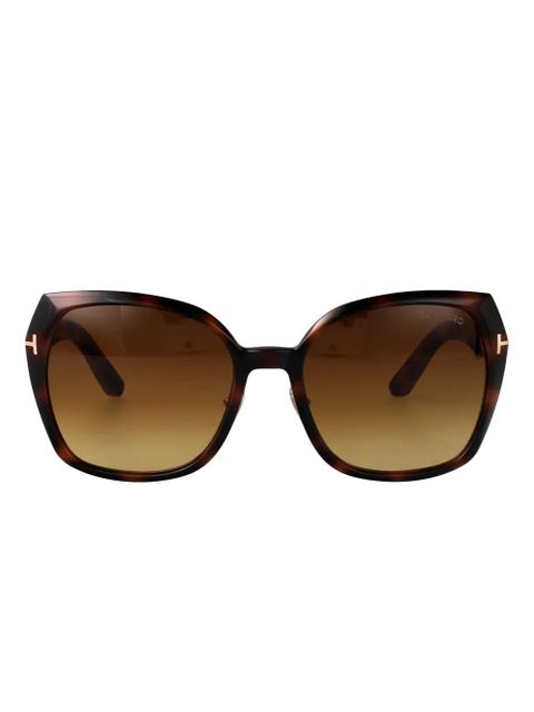 TOM FORD Eyewear tortoiseshell-pattern square-frame sunglasses - Brown - zdjęcie produktu nr 1