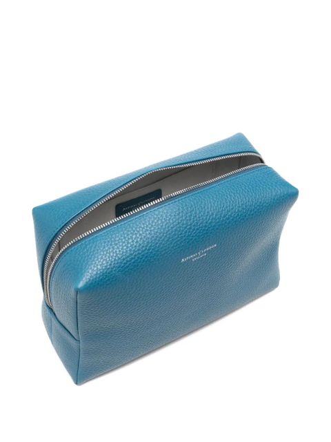 Aspinal Of London logo-print make up bag - Blue