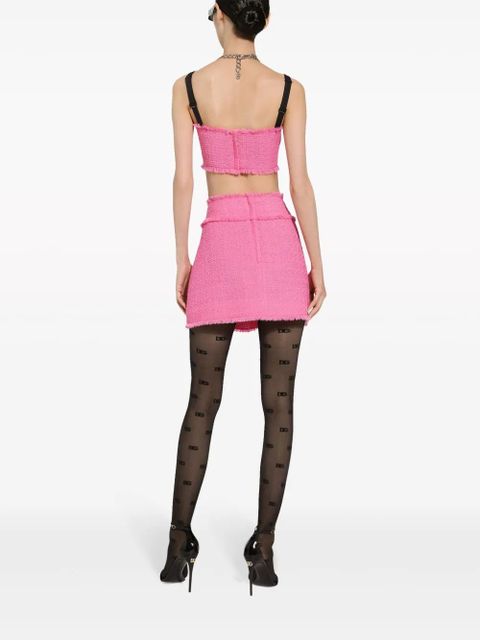 Dolce & Gabbana high-waist tweed miniskirt - Pink