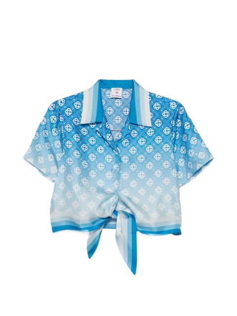 Casablanca gradient tie-front top - Blue - zdjęcie produktu nr 1