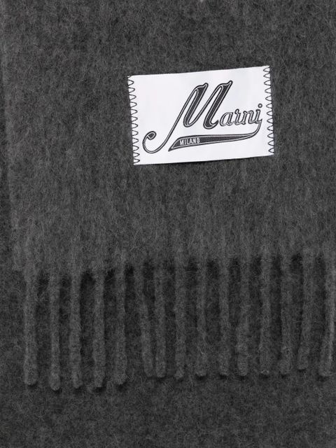 Marni logo-patch scarf - Grey - zdjęcie produktu nr 2