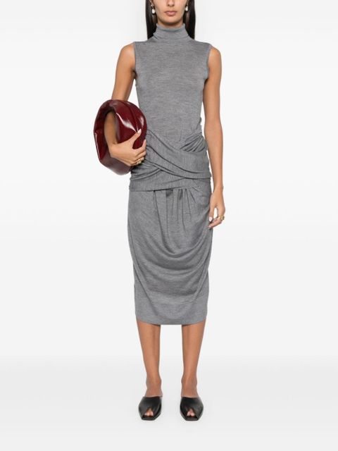 TOTEME draped midi dress - Grey - zdjęcie produktu nr 2