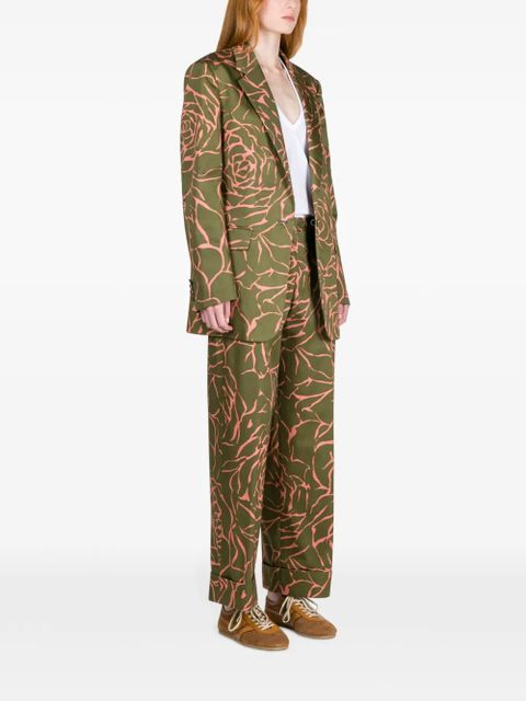 DRIES VAN NOTEN loose-fit floral blazer - Green
