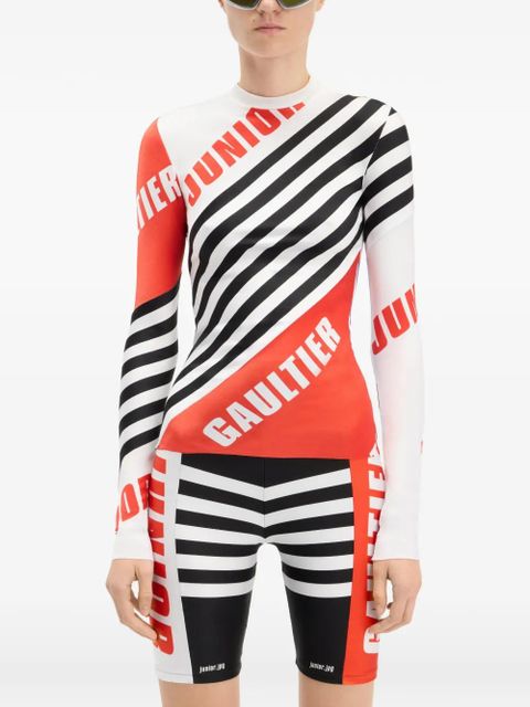 Jean Paul Gaultier printed long-sleeve top - White