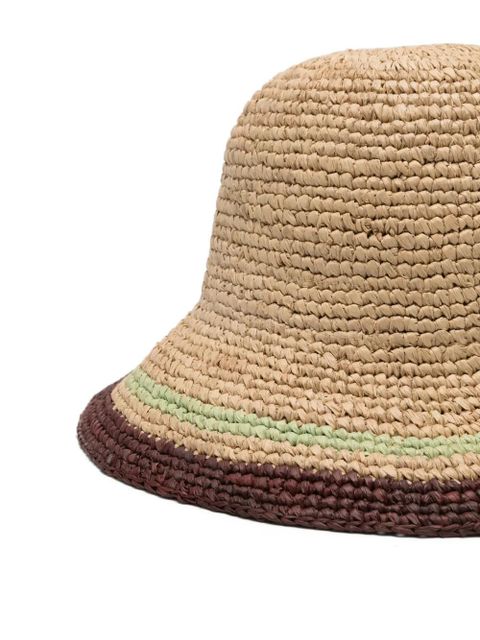 ZIMMERMANN striped raffia bucket hat - Neutrals