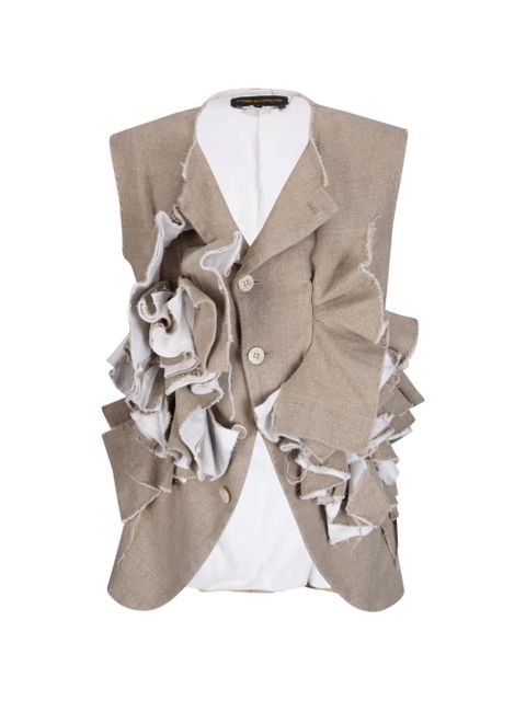 Comme Des Garçons ruffled gilet - Neutrals - zdjęcie produktu nr 1