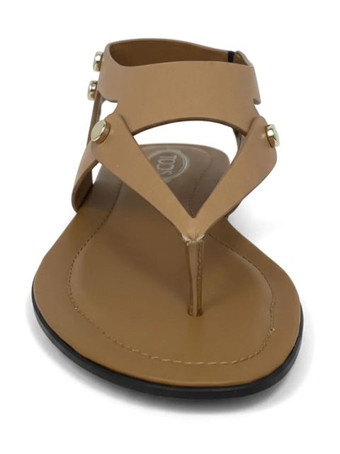 Tod's button leather sandals - Neutrals