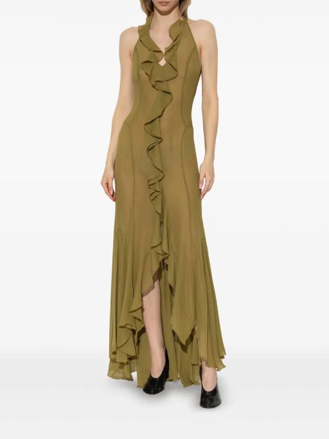 MISBHV ruffle-detailing midi dress - Green