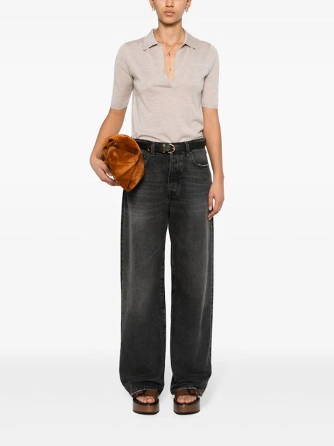 Gabriela Hearst Frank fine-knit polo shirt - Neutrals