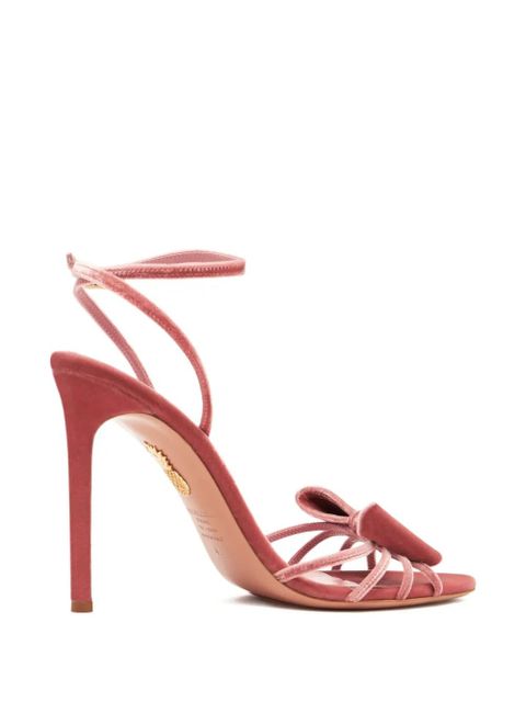Aquazzura 105mm bow-embellished stiletto sandals - Pink