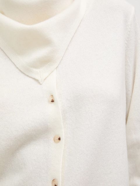 Answear.LAB kardigan z wełny merino z apaszką damski kolor beżowy lekki