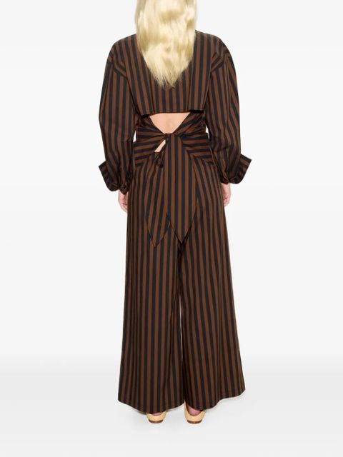 Simon Miller Toni striped poplin trousers - Brown