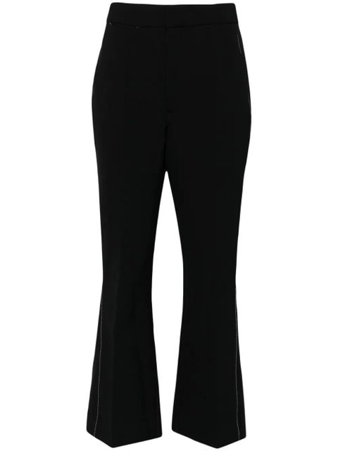 Victoria Beckham contrast-stitching flared trousers - Black - zdjęcie produktu nr 1