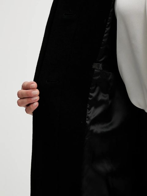 Filippa K płaszcz z dodatkiem wełny kolor czarny 31614