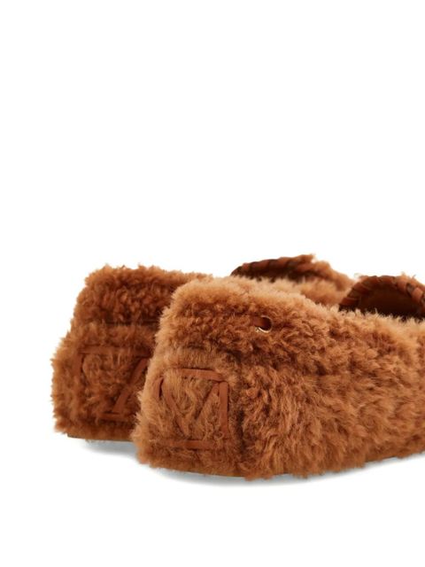 Ferragamo Gancini shearling loafers - Brown