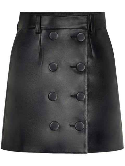 Rabanne double-buttoned leather miniskirt - Black - zdjęcie produktu nr 1