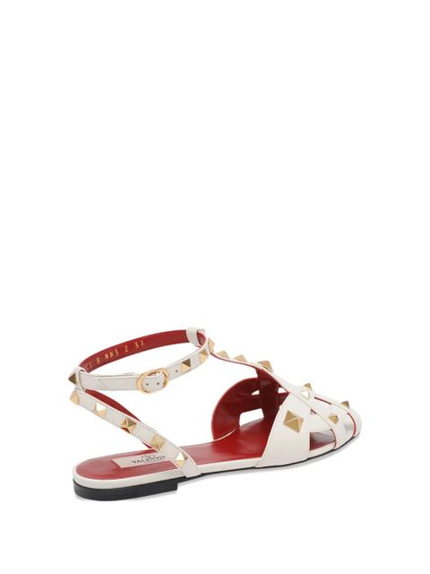 Valentino Garavani Studdy buckle leather sandals - White