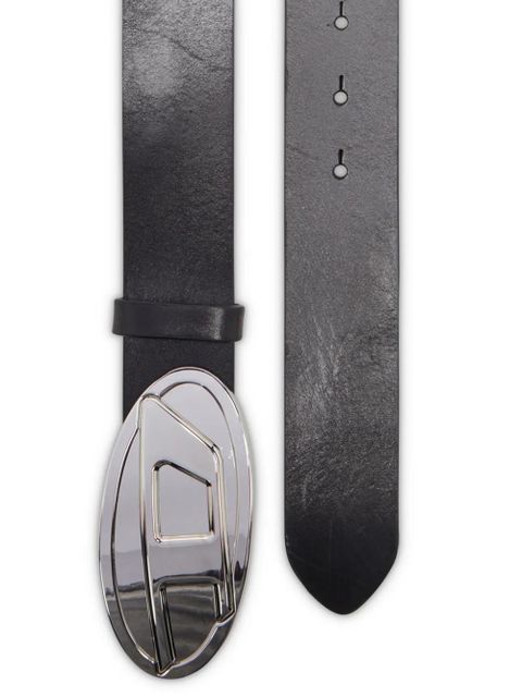 Diesel B-1DR metallic oval-buckle belt - Black