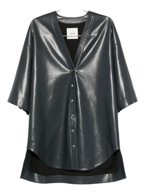 Nanushka button-front shirt mini dress - Blue