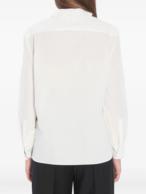 Saint Laurent lace-collar cotton-blend shirt - White