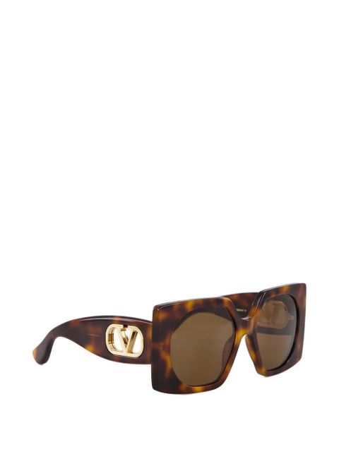 Valentino Garavani V-logo geometric-frame sunglasses - Brown - zdjęcie produktu nr 2