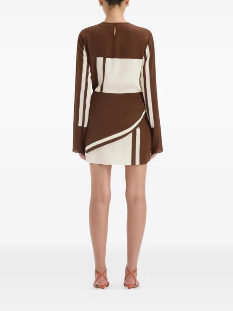 SIR. colour-block-design mini dress - Brown