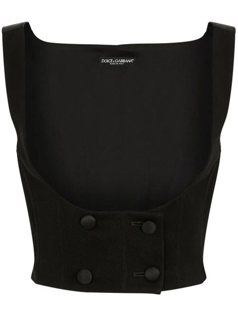 Dolce & Gabbana double-breasted scoop neck waistcoat - Black - zdjęcie produktu nr 1