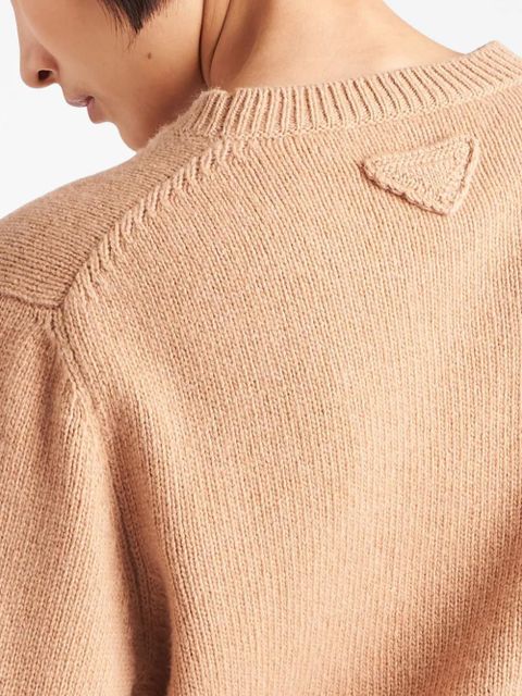 Prada triangle-logo wool jumper - Brown
