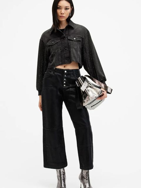 AllSaints kurtka bawełniana ANDERS kolor czarny przejściowa W117PB