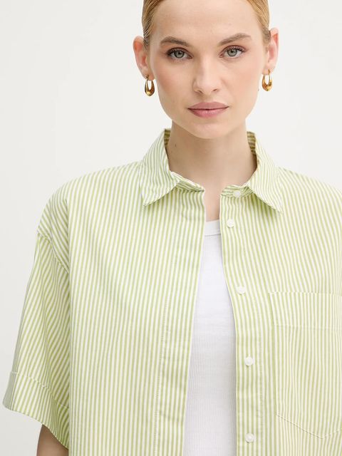 United Colors of Benetton koszula damska kolor zielony regular z kołnierzykiem klasycznym 5SZRDQ0C0