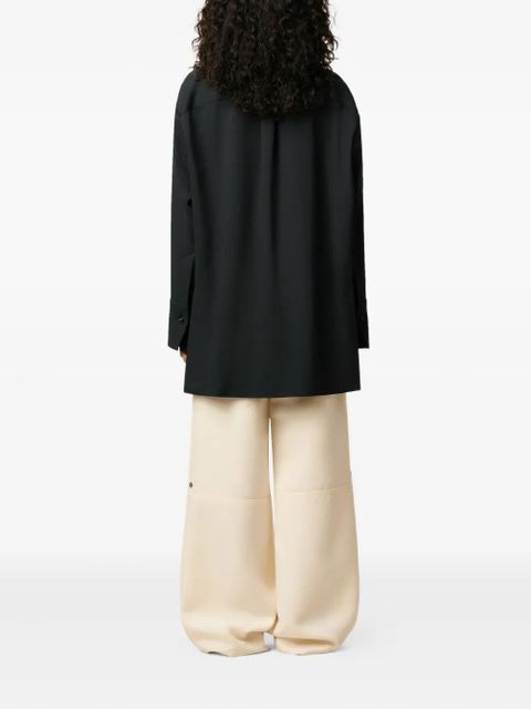 AMI Paris wool side-slit oversized shirt - Black