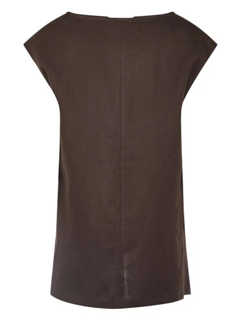 Max Mara cap-sleeve linen top - Brown - zdjęcie produktu nr 2