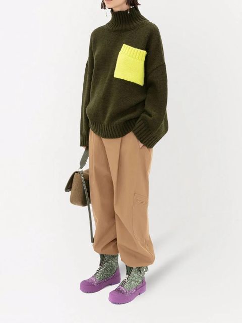 JW Anderson patch-pocket roll-neck jumper - Green
