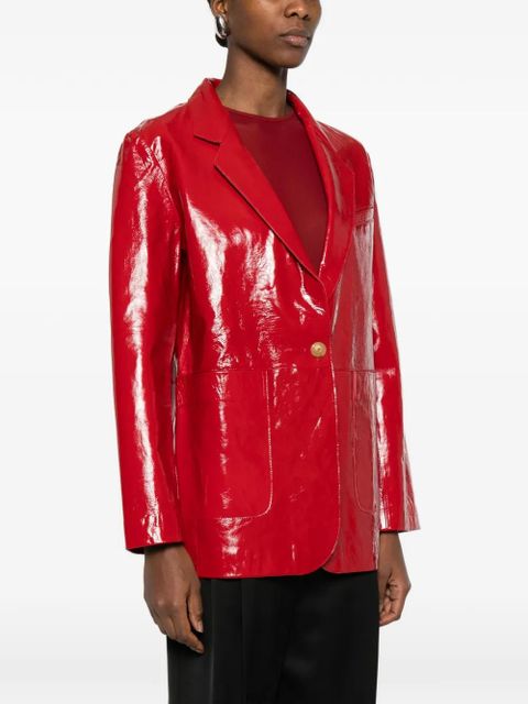 Alysi notched-lapel side-pocket coat - Red