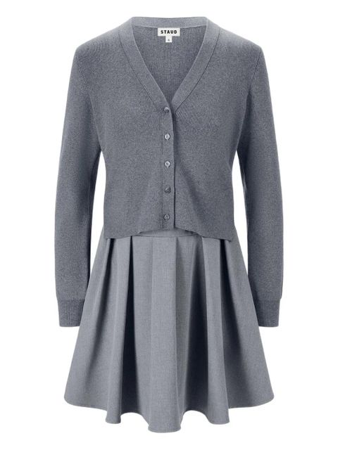 STAUD Milo V-neck midi dress - Grey - zdjęcie produktu nr 1