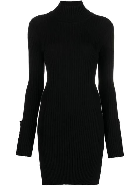 Rabanne high-neck ribbed-knit minidress - Black - zdjęcie produktu nr 1