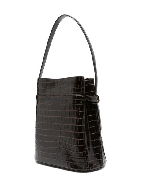 TOTEME belted crocodile-embossed bucket bag - Brown - zdjęcie produktu nr 2