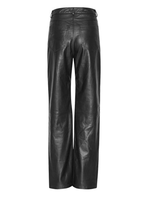 ROTATE BIRGER CHRISTENSEN straight leather trousers - Grey