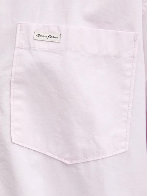 Guess Jeans koszula bawełniana damska kolor fioletowy relaxed z kołnierzykiem klasycznym W4YH22 WGCF1