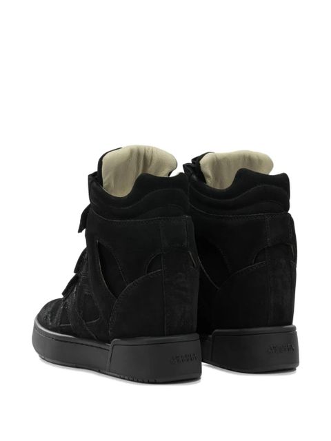 ISABEL MARANT touch-straps leather sneakers - Black