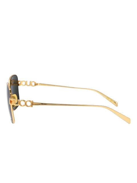 Gucci Eyewear rectangle logo sunglasses - Gold